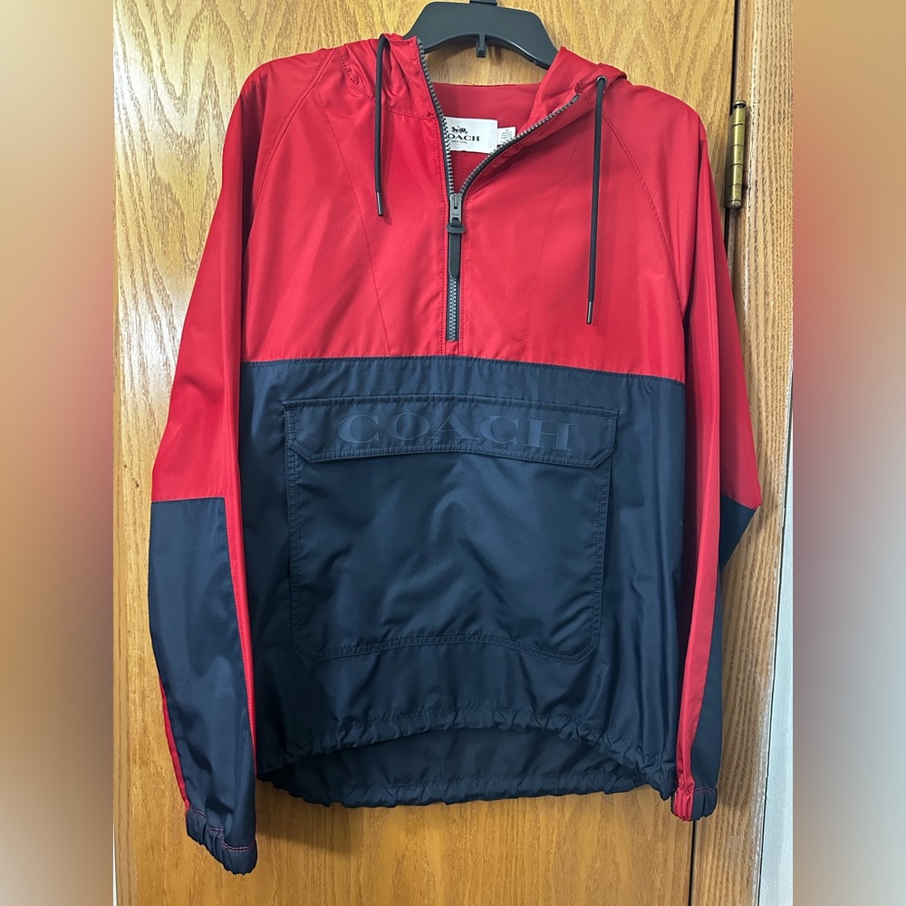 Coach Red and Black Windbreaker Jacket